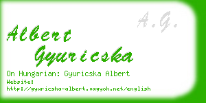 albert gyuricska business card